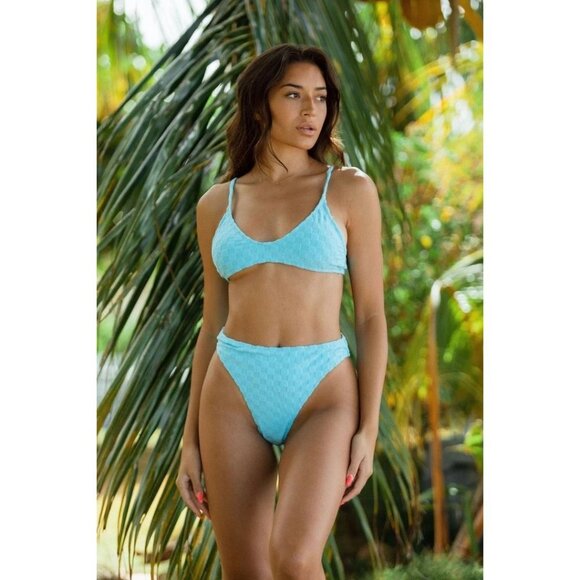 NWT Sunday Brunch CHECK MATE BIKINI in Blue‎ - Size Small - Picture 2 of 11
